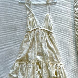 VICI Ivory Cutout Eyelet Dress
